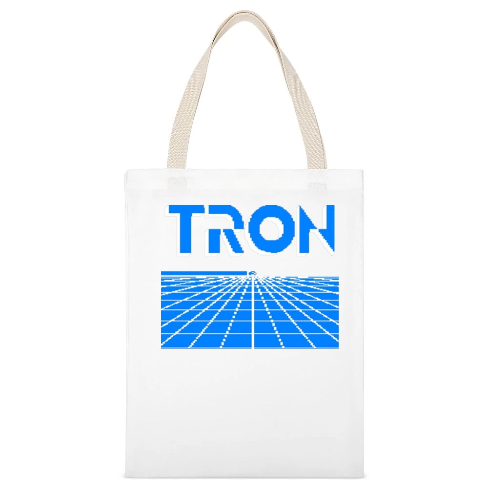Tron Video Game Retro 80s White Canvas Tote Shopping Bag