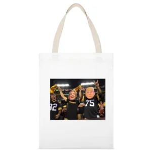 Trump Hilary Steelers tshirt White Canvas Tote Shopping Bag