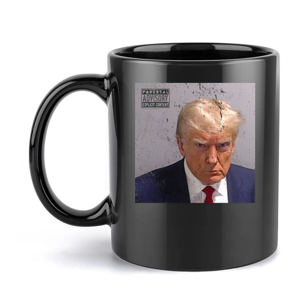 Trump Mugshot Album Cover Black Mug