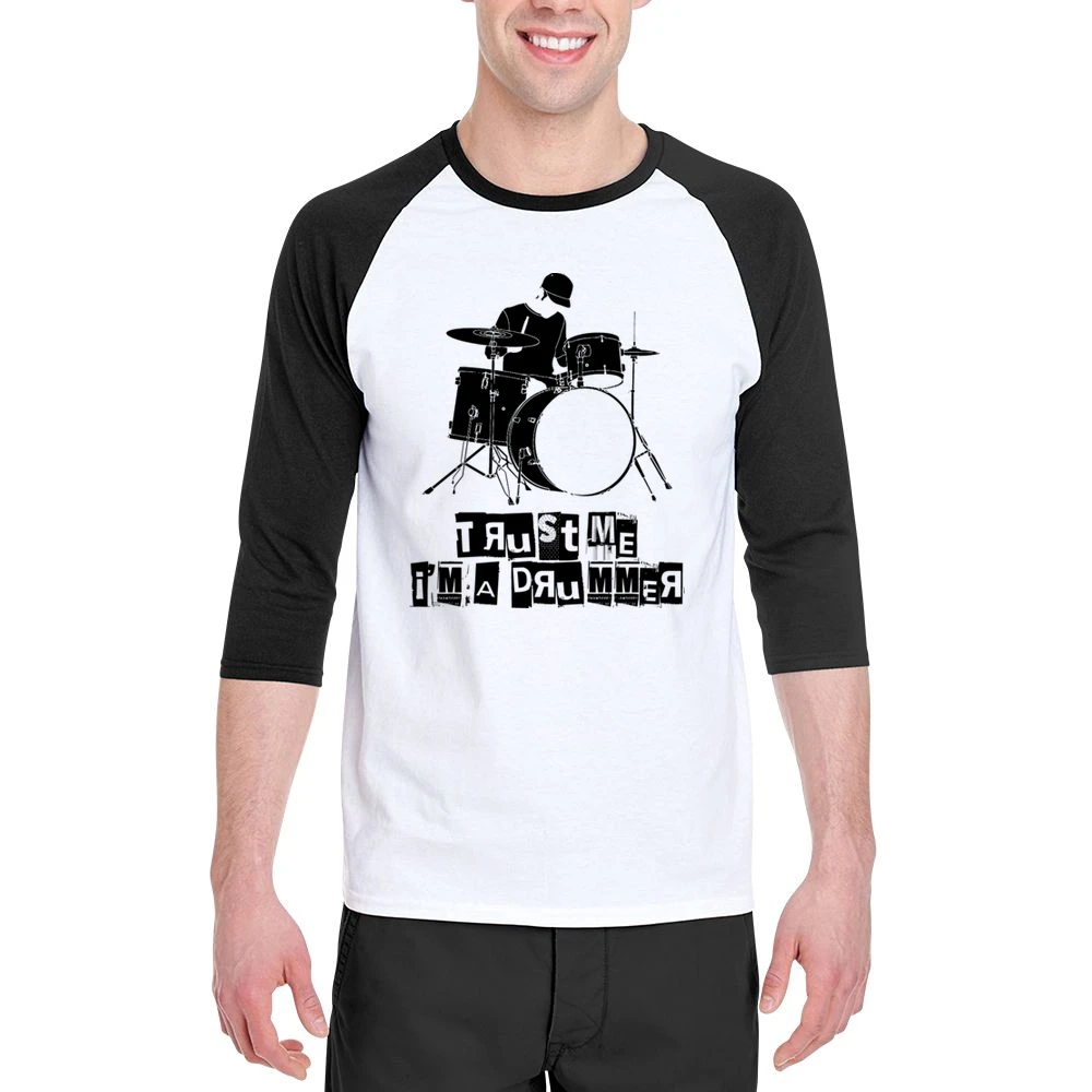 Trust Me I'm A Drummer Funny Music Men 3/4 Sleeve T-Shirt