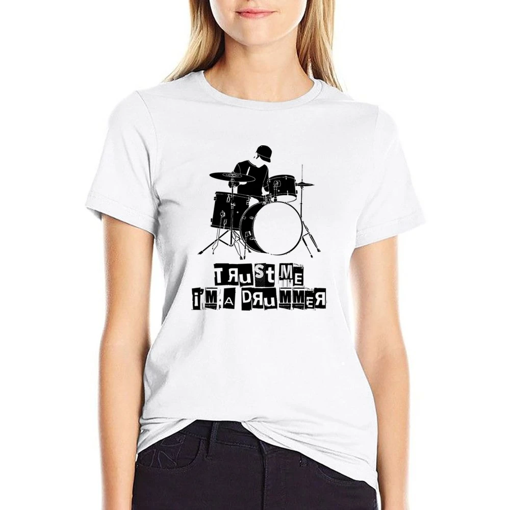 Trust Me I'm A Drummer Funny Music US Size Women Ladies T-shirt