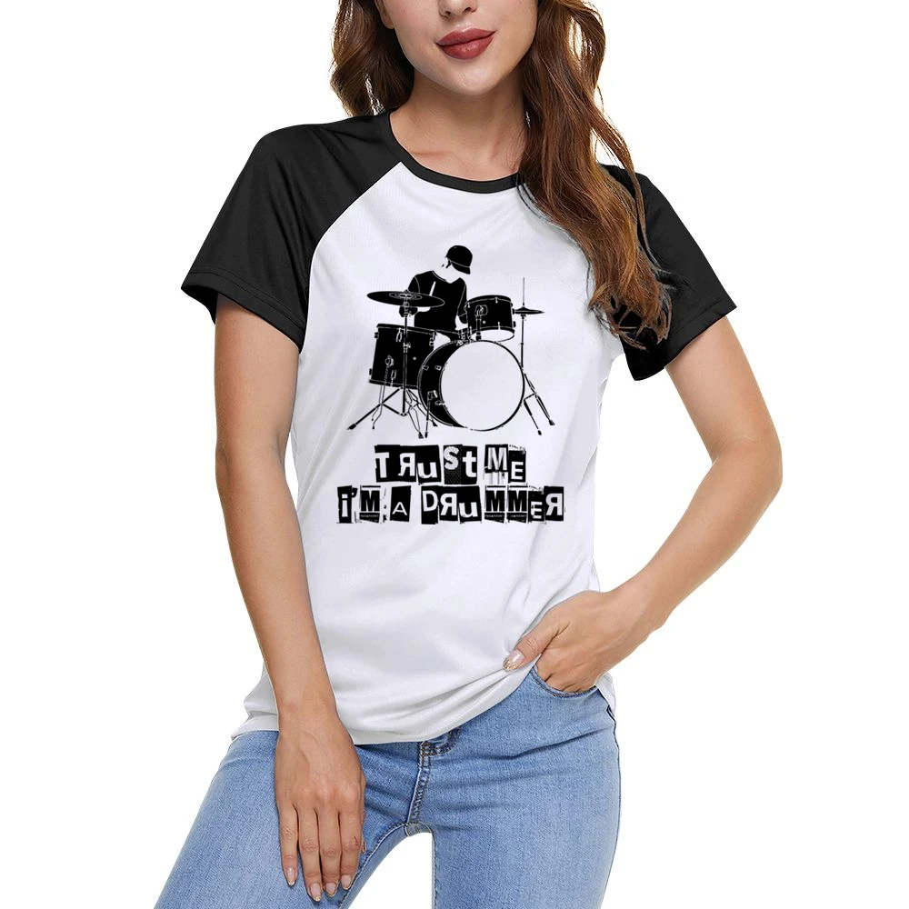 Trust Me I'm A Drummer Funny Music Women Ladies Short Sleeve T-Shirt