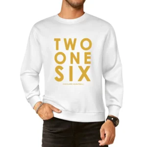 Two One Six Cleveland Basketball Area Code Popular Graphic Fan European Size Pullover Sweater