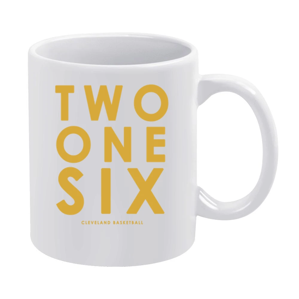 Two One Six Cleveland Basketball Area Code Popular Graphic Fan White Mug