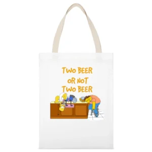 Two beer or not two beer funny home simpson White Canvas Tote Shopping Bag