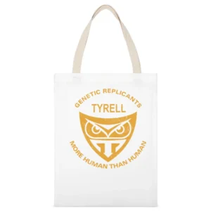 Tyrell Corporation Blade Runner 2049 Science Fiction Movie Distressed White Canvas Tote Shopping Bag