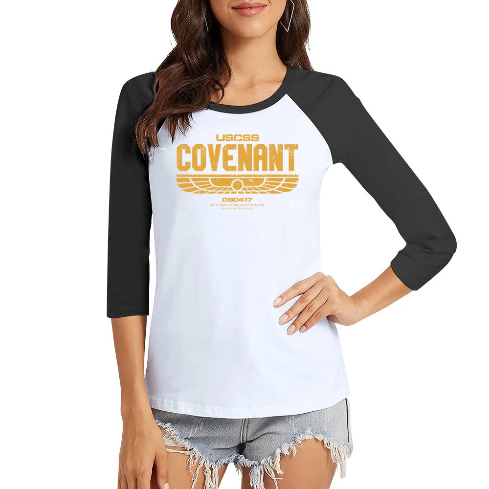 USCSS Covenant Weyland Corporation Alien Movie Science Fiction Fan T S Women Ladies 3-4 Sleeve T-Shirt
