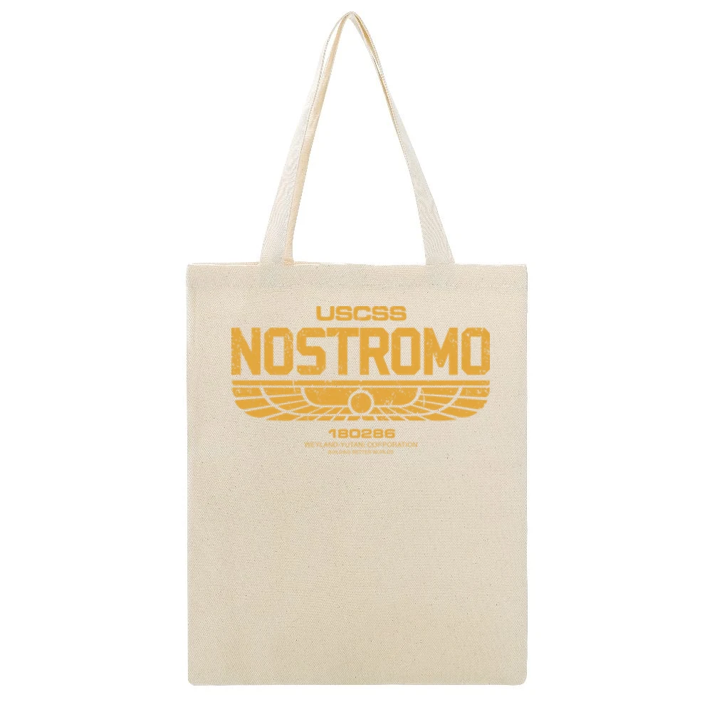 USCSS Nostromo Weyland Corporation Prometheus Alien Movie Science Fict Beige Canvas Tote Shopping Bag
