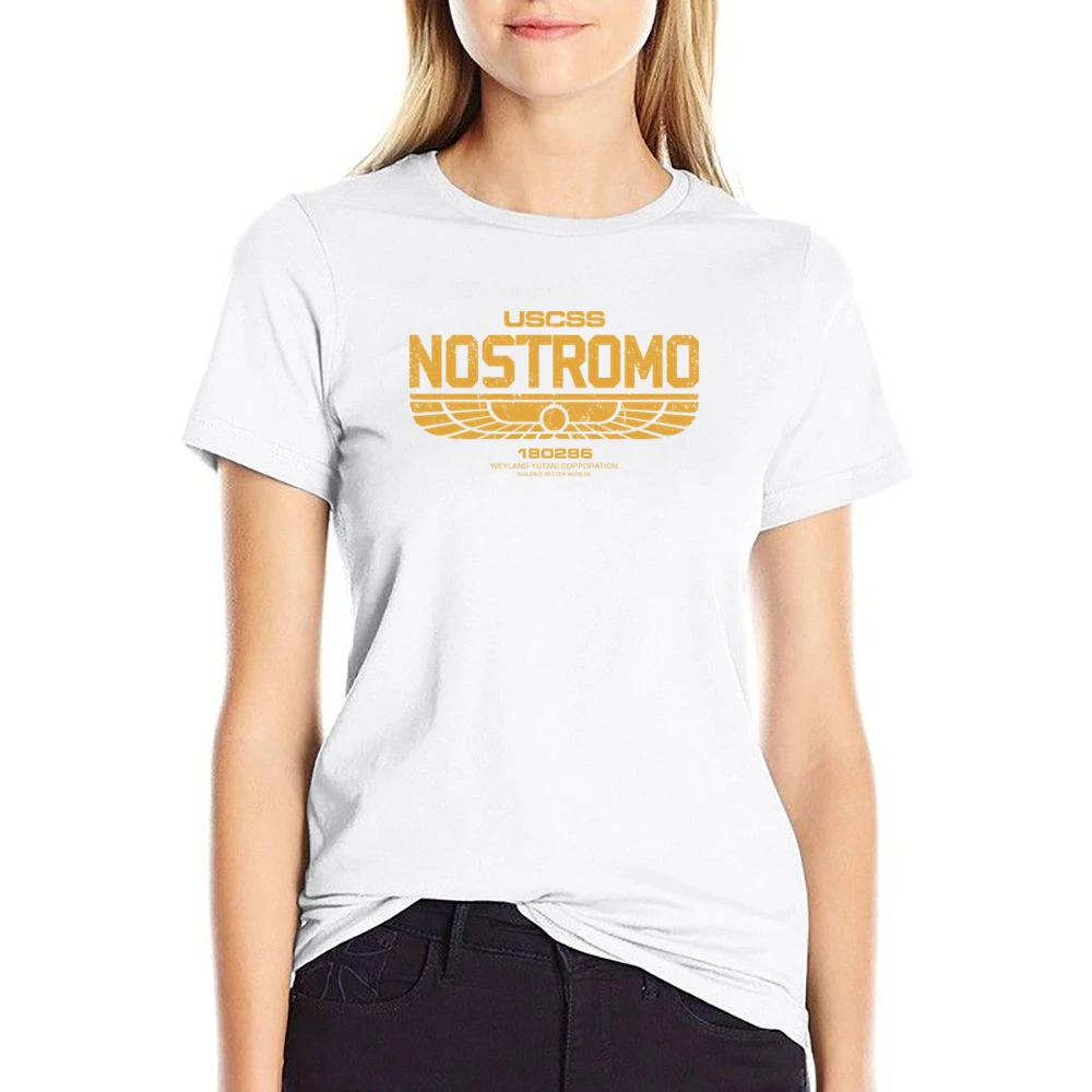 USCSS Nostromo Weyland Corporation Prometheus Alien Movie Science Fict US Size Women Ladies T-shirt