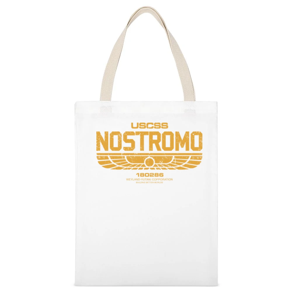 USCSS Nostromo Weyland Corporation Prometheus Alien Movie Science Fict White Canvas Tote Shopping Bag
