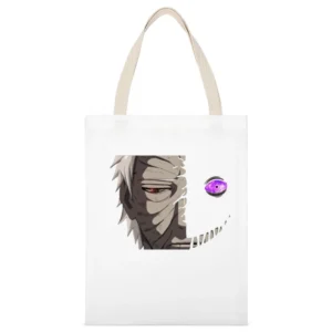 Uchiha Obito half black zetsu naruto anime manga White Canvas Tote Shopping Bag