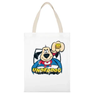 Underdog Fun Cool Vintage Style Distressed Graphic Retro Tv Show T Shi White Canvas Tote Shopping Bag