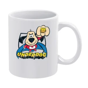 Underdog Fun Cool Vintage Style Distressed Graphic Retro Tv Show T Shi White Mug