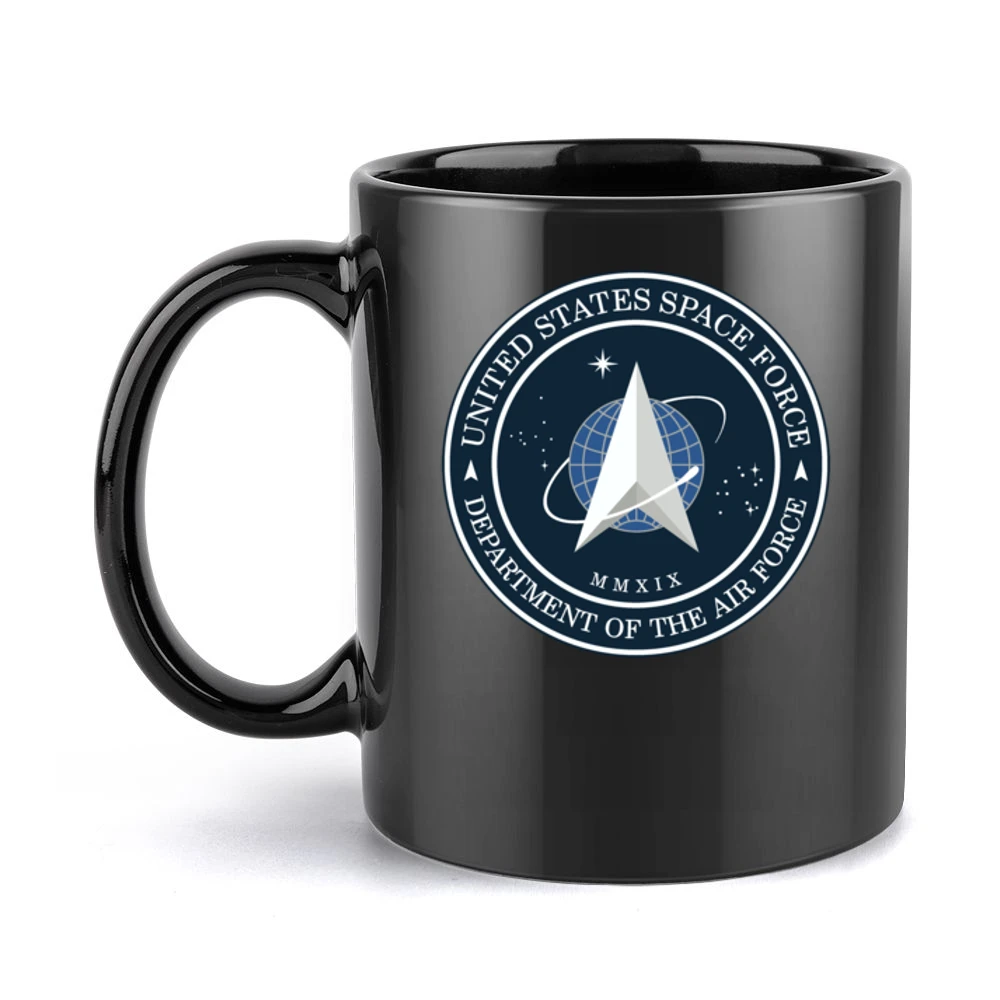 United States Space Force Logo Black Mug