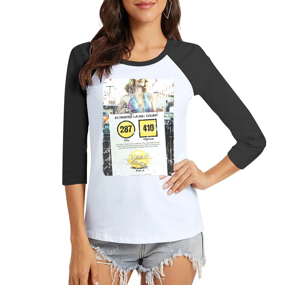 Used Cars Movie Poster Retro Aged Look Women Ladies 3-4 Sleeve T-Shirt