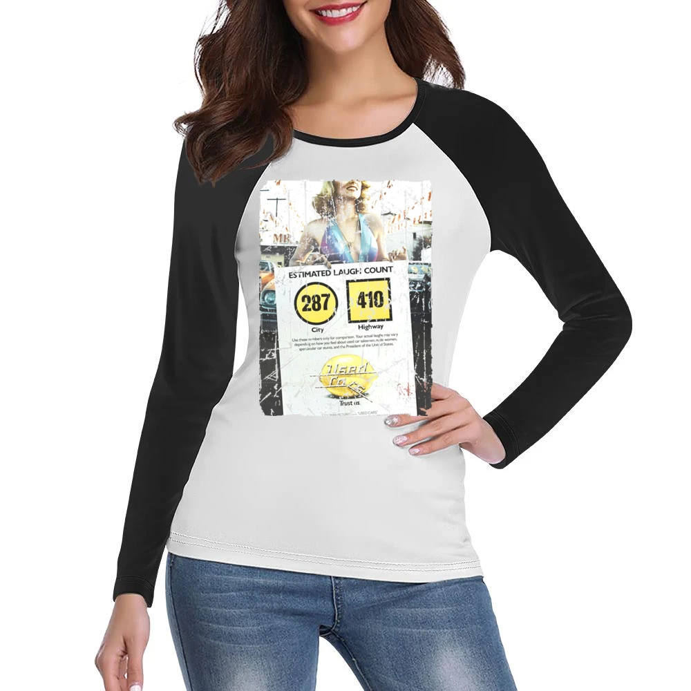 Used Cars Movie Poster Retro Aged Look Women Ladies Long Sleeve T-Shirt