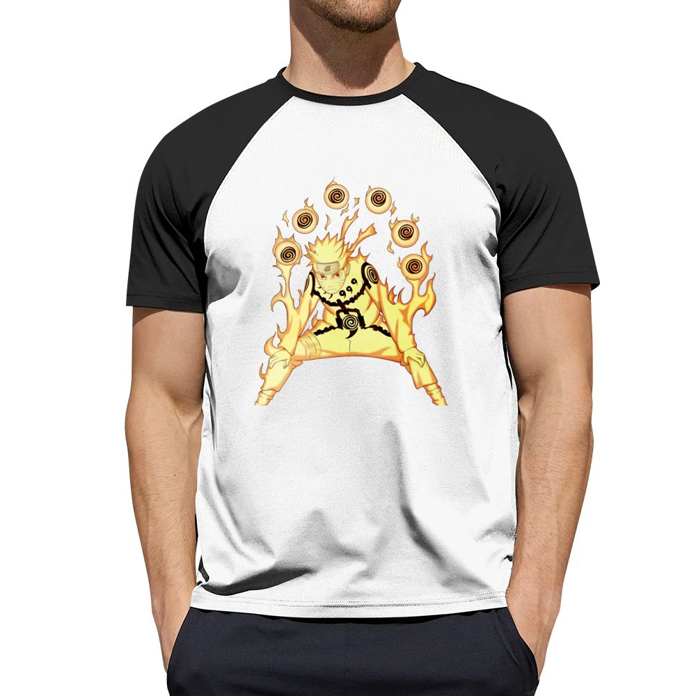 Uzumaki Naruto Sage Mode Nine Tails Chakra Kurama kyuubi anime manga T Men Short Sleeve T-Shirt
