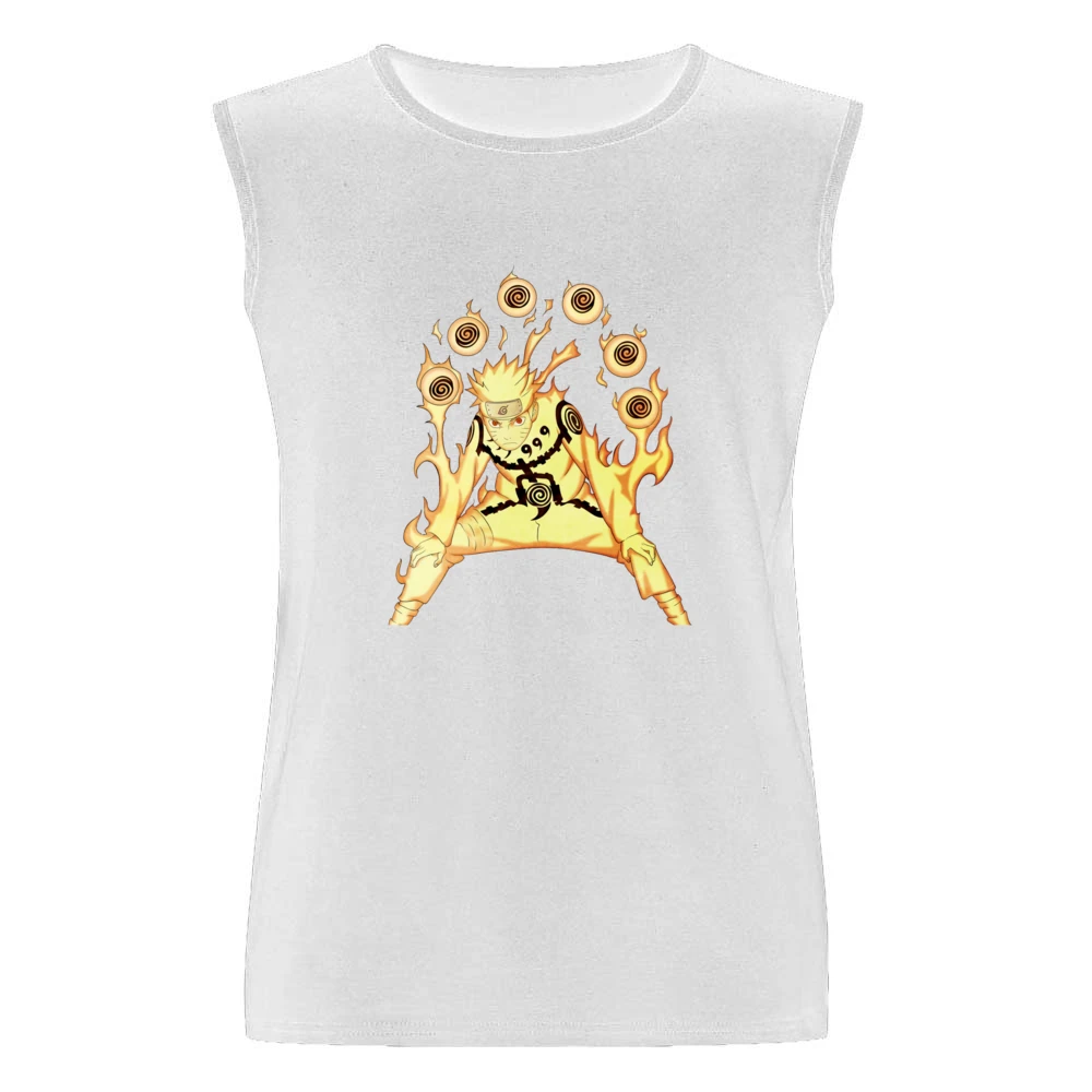 Uzumaki Naruto Sage Mode Nine Tails Chakra Kurama kyuubi anime manga T Men Sleeveless T-Shirt