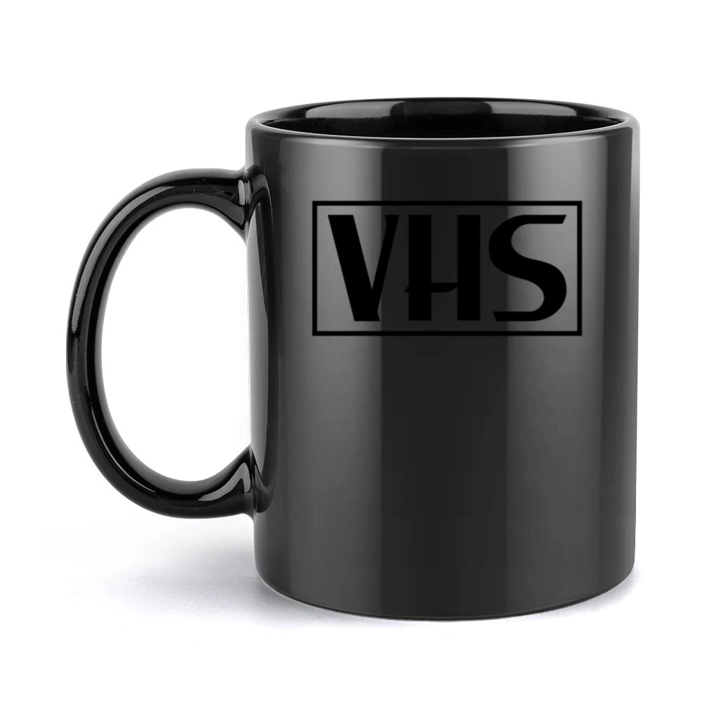 VHS Logo Fun Never Forget Remember Old Video Movies Black Mug