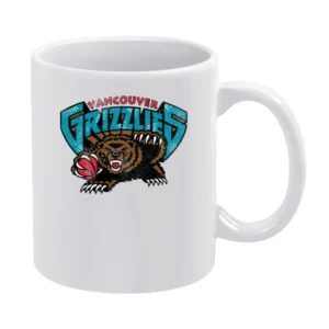 Vancouver Grizzlies Retro Vintage Sports Distressed Graphic Basketball White Mug
