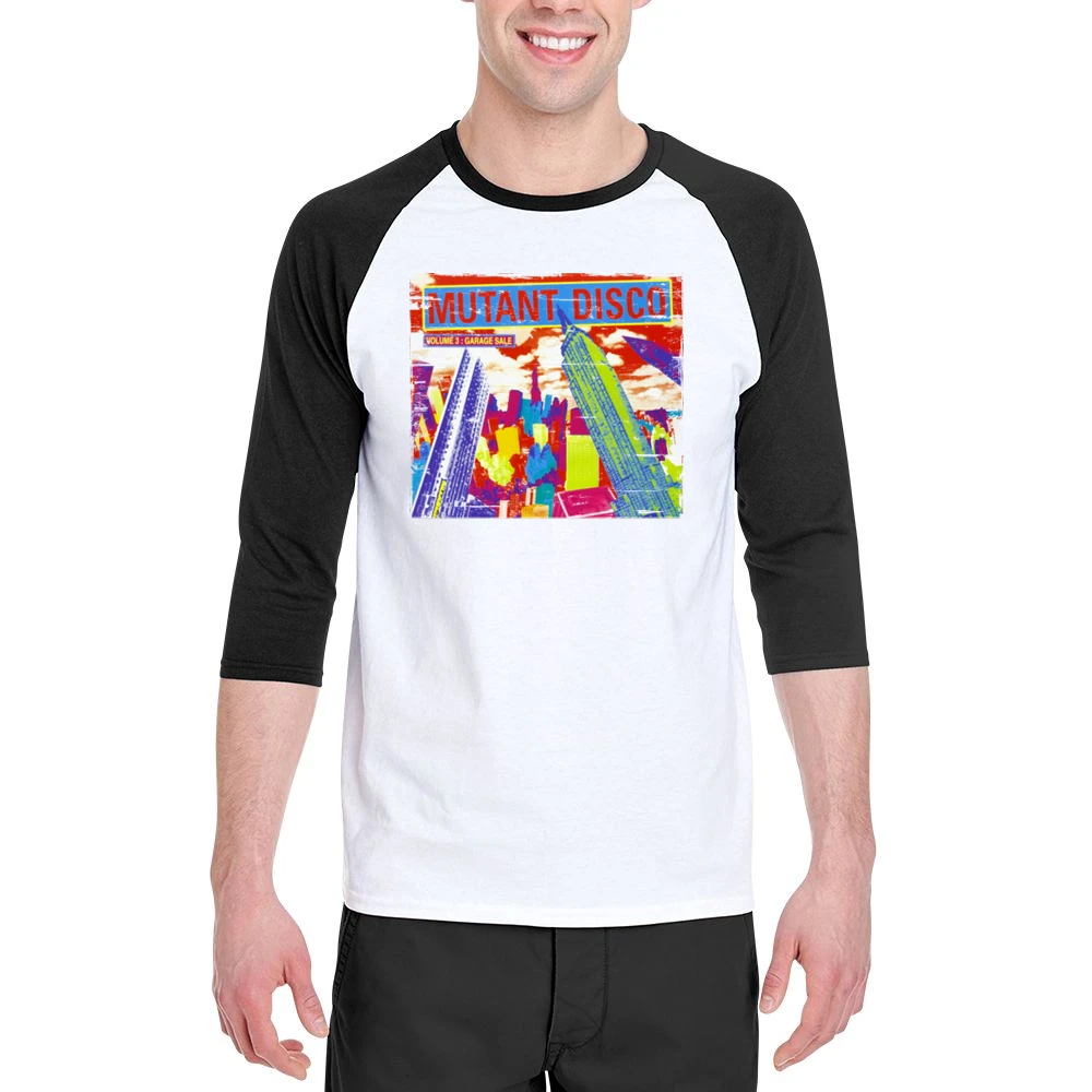 Various Artists Mutant Disco Album Cover Distressed Image Men 3/4 Sleeve T-Shirt