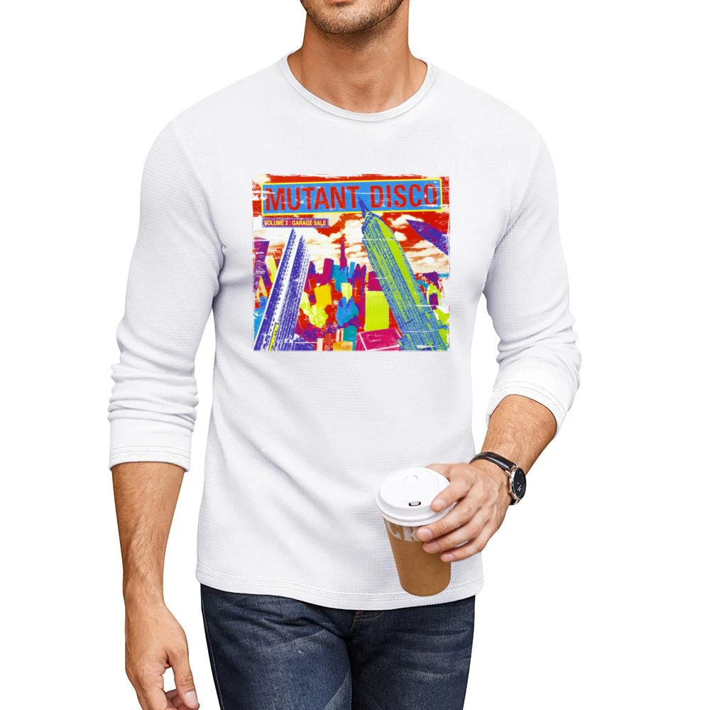 Various Artists Mutant Disco Album Cover Distressed Image Men CrewNeck Long Sleeve T-Shirt