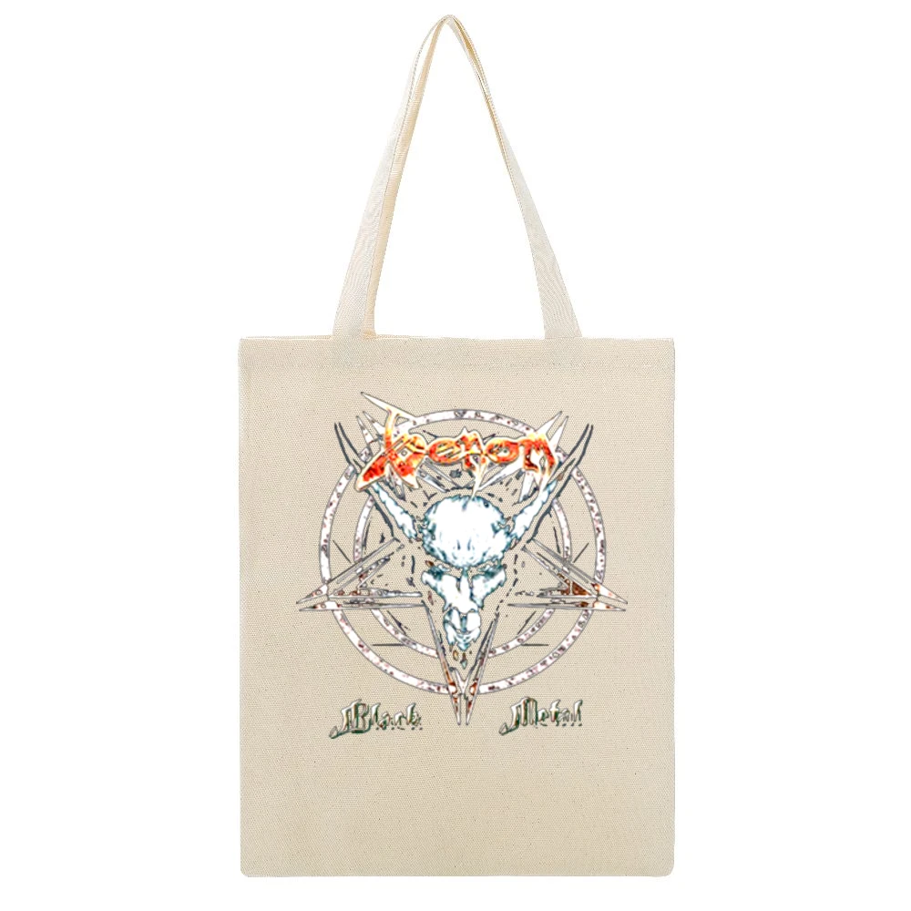 Venom Black Metal Thrash Metal Beige Canvas Tote Shopping Bag