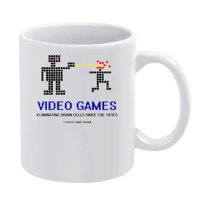 Video Games Eliminate Brain Cells Retro Funny White Mug