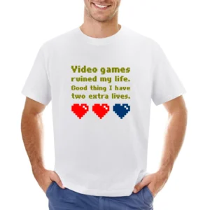 Video games ruined my life Good thing i have two extra lives Loser shi Asian Size Men T-Shirt