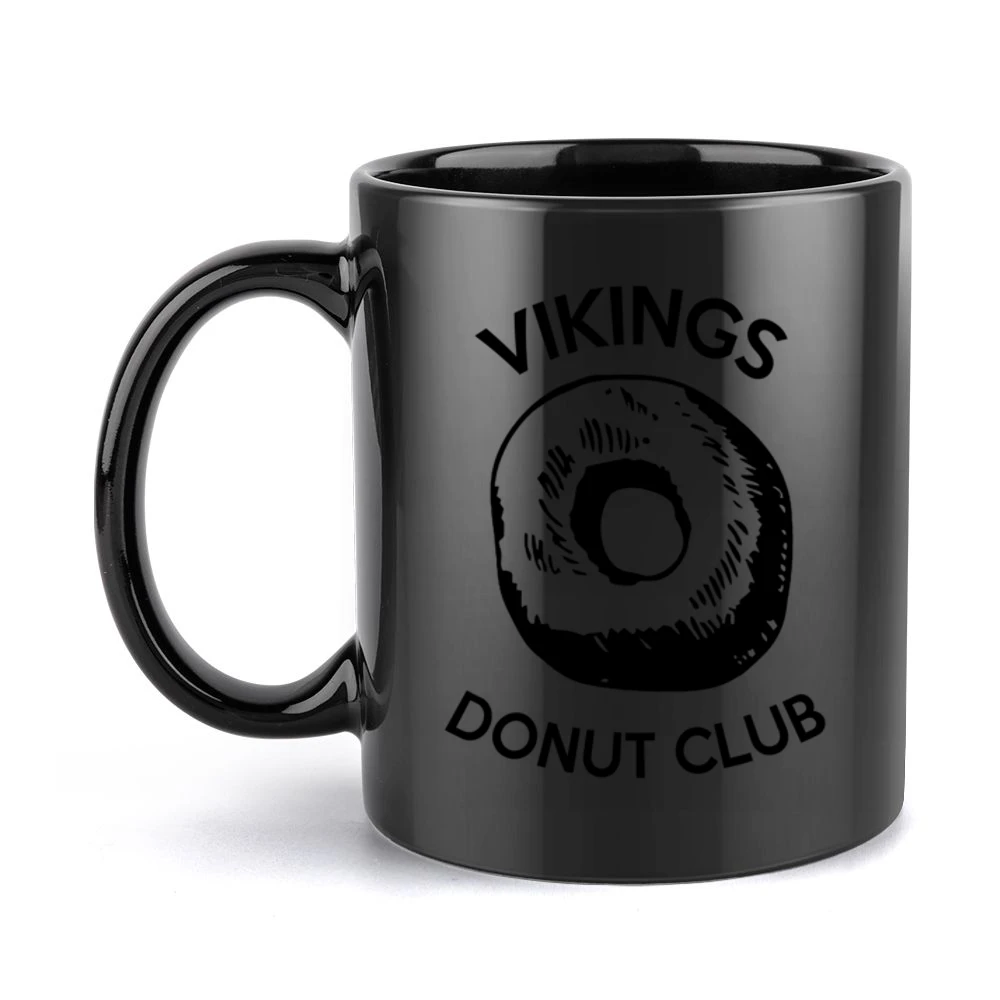 Vikings Donut Club Fun Game Food Graphic Black Mug