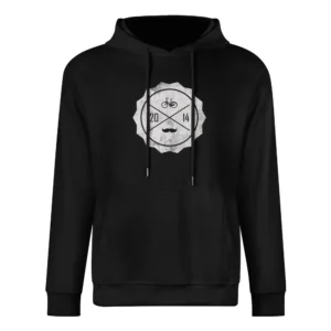 Vintage 2014 Moustache Bicycle Graphic Tee Shirt European Size Men Hoodie