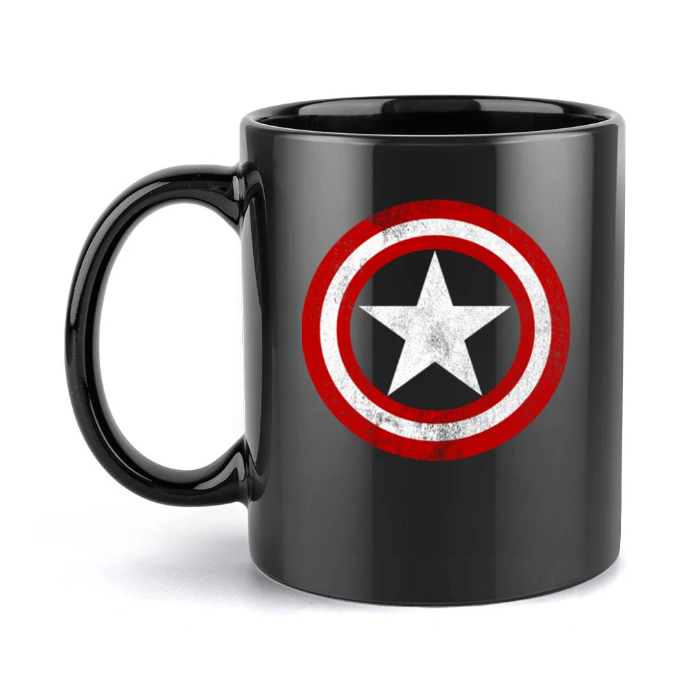 Vintage Captain America Graphic Tee Shirt Black Mug