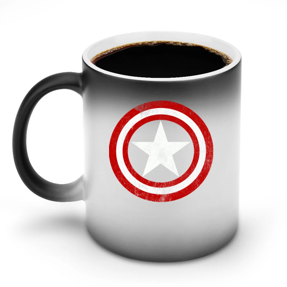 Vintage Captain America Graphic Tee Shirt Discoloration Mug