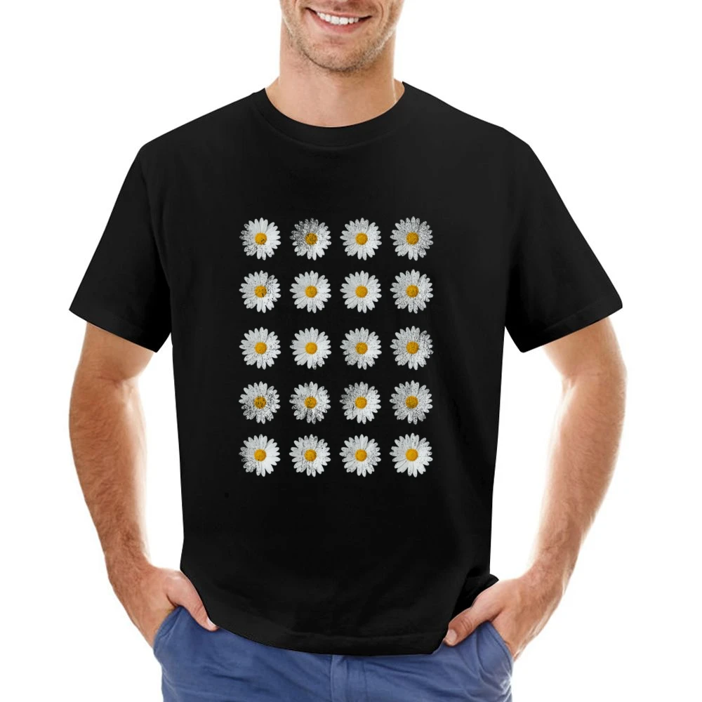 Vintage Daisy Rows Graphic Tee Shirt Asian Size Men T-Shirt