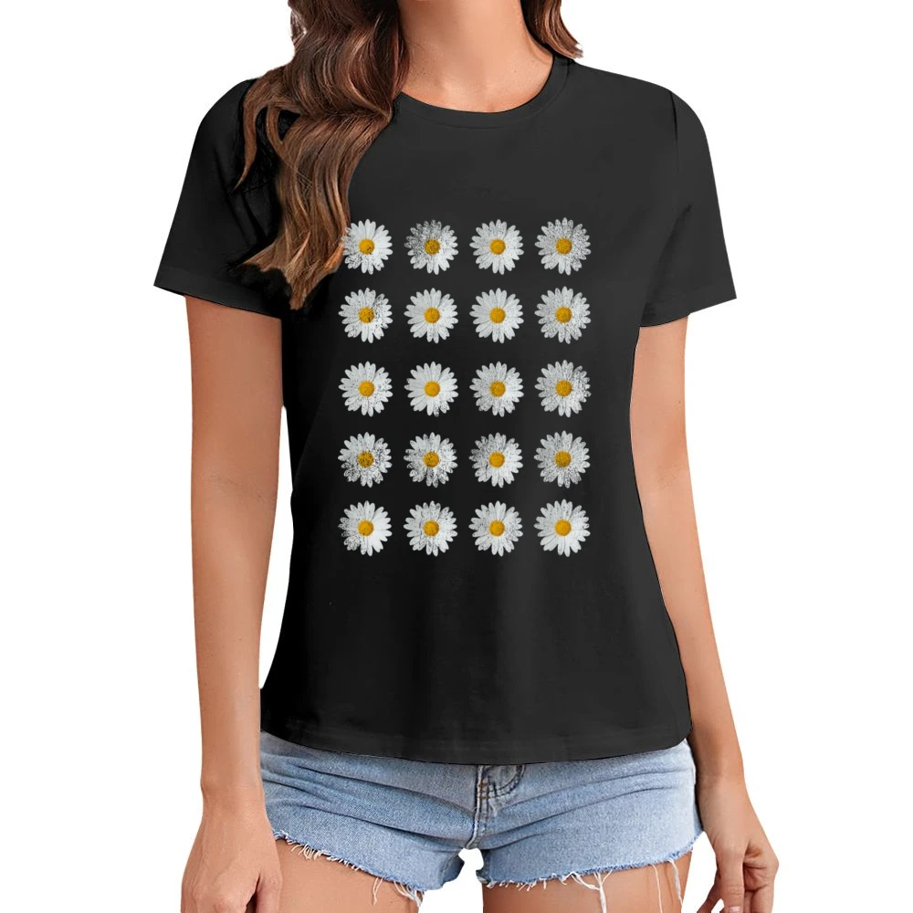 Vintage Daisy Rows Graphic Tee Shirt Asian Size Women Ladies T-shirt