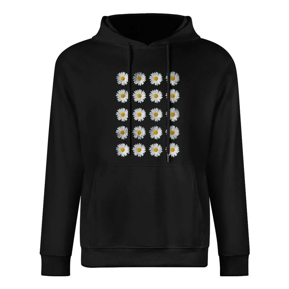 Vintage Daisy Rows Graphic Tee Shirt European Size Men Hoodie
