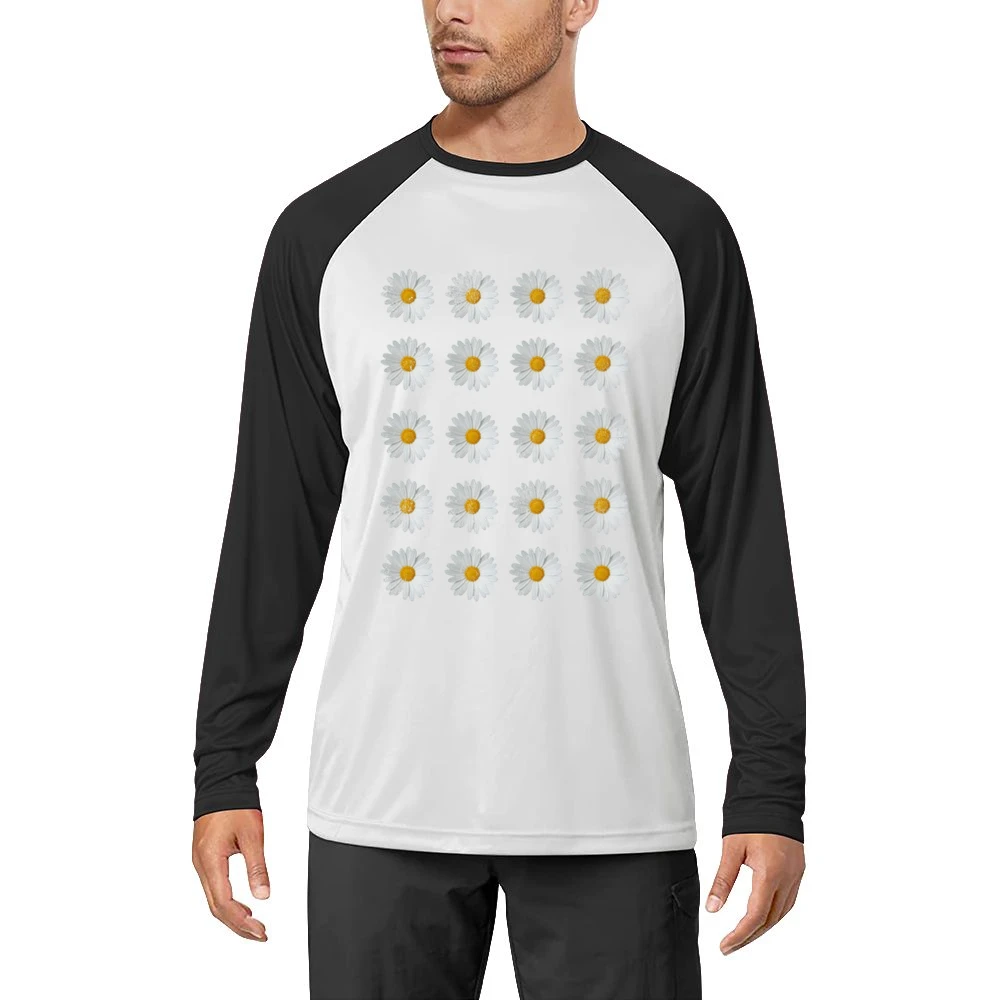 Vintage Daisy Rows Graphic Tee Shirt Men Long Sleeve T-Shirt