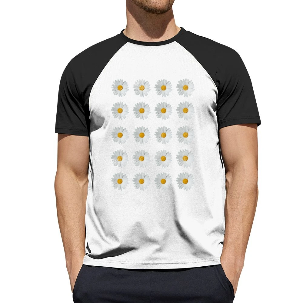 Vintage Daisy Rows Graphic Tee Shirt Men Short Sleeve T-Shirt
