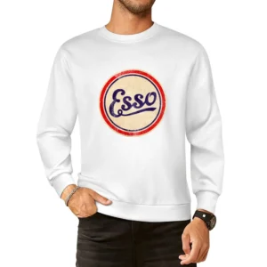 Vintage Esso Gas Petrol Sign Fun Distressed Graphic European Size Pullover Sweater
