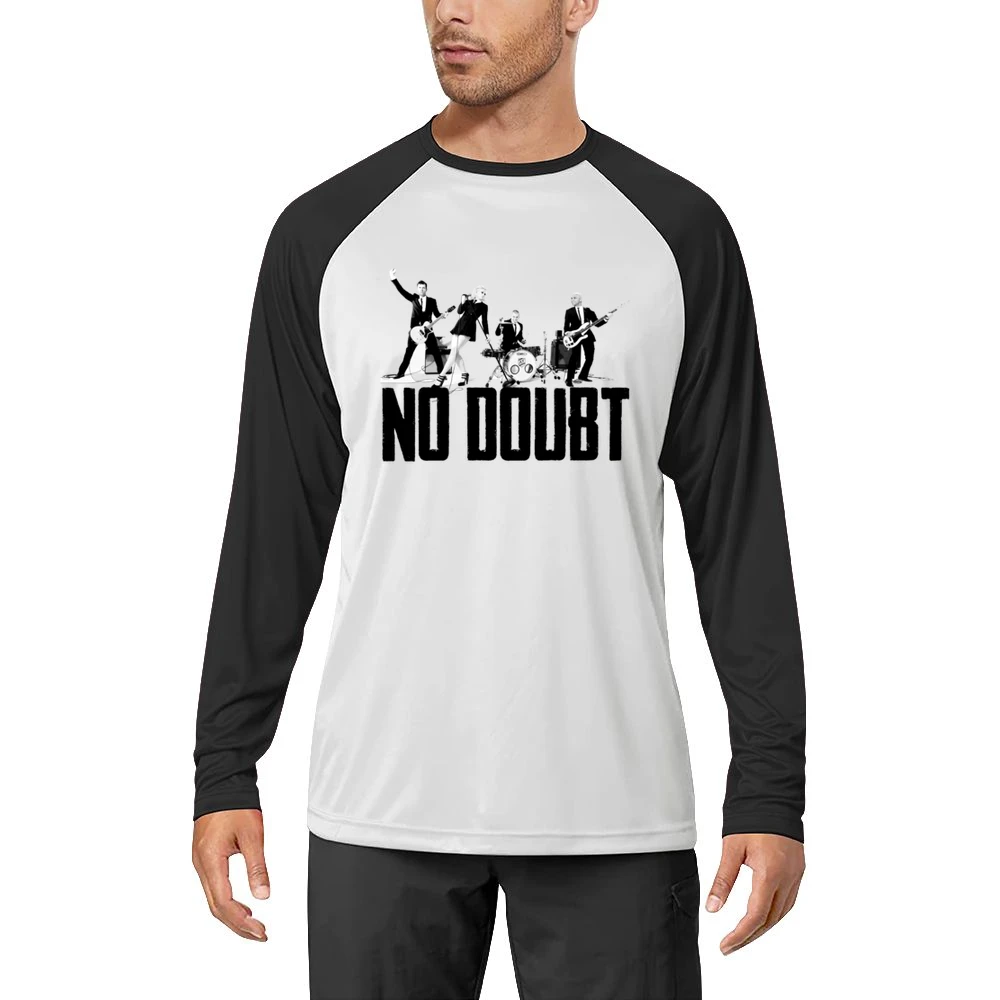 Vintage No Doubt Graphic Music Band V Neck Men Long Sleeve T-Shirt