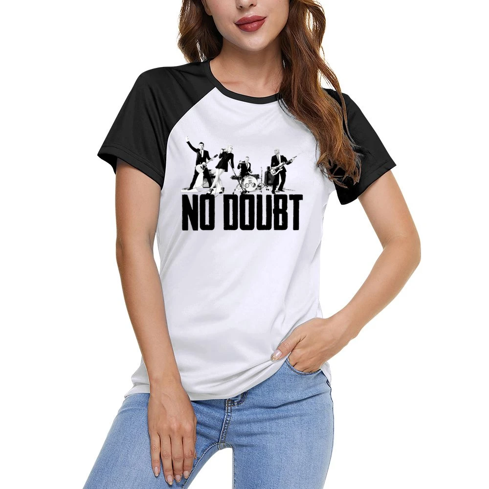 Vintage No Doubt Graphic Music Band V Neck Women Ladies Short Sleeve T-Shirt