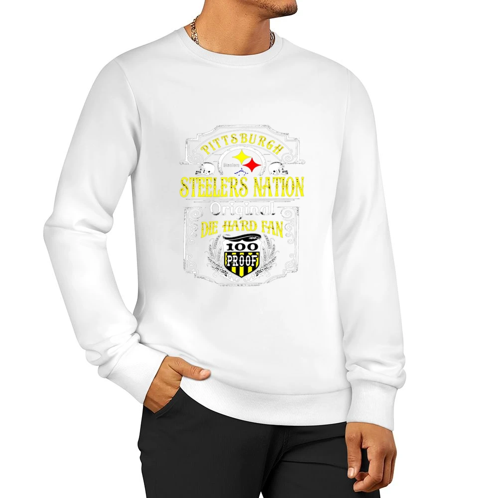 Vintage Pittsburgh Football Nation Team Men Pullover Sweatshirt