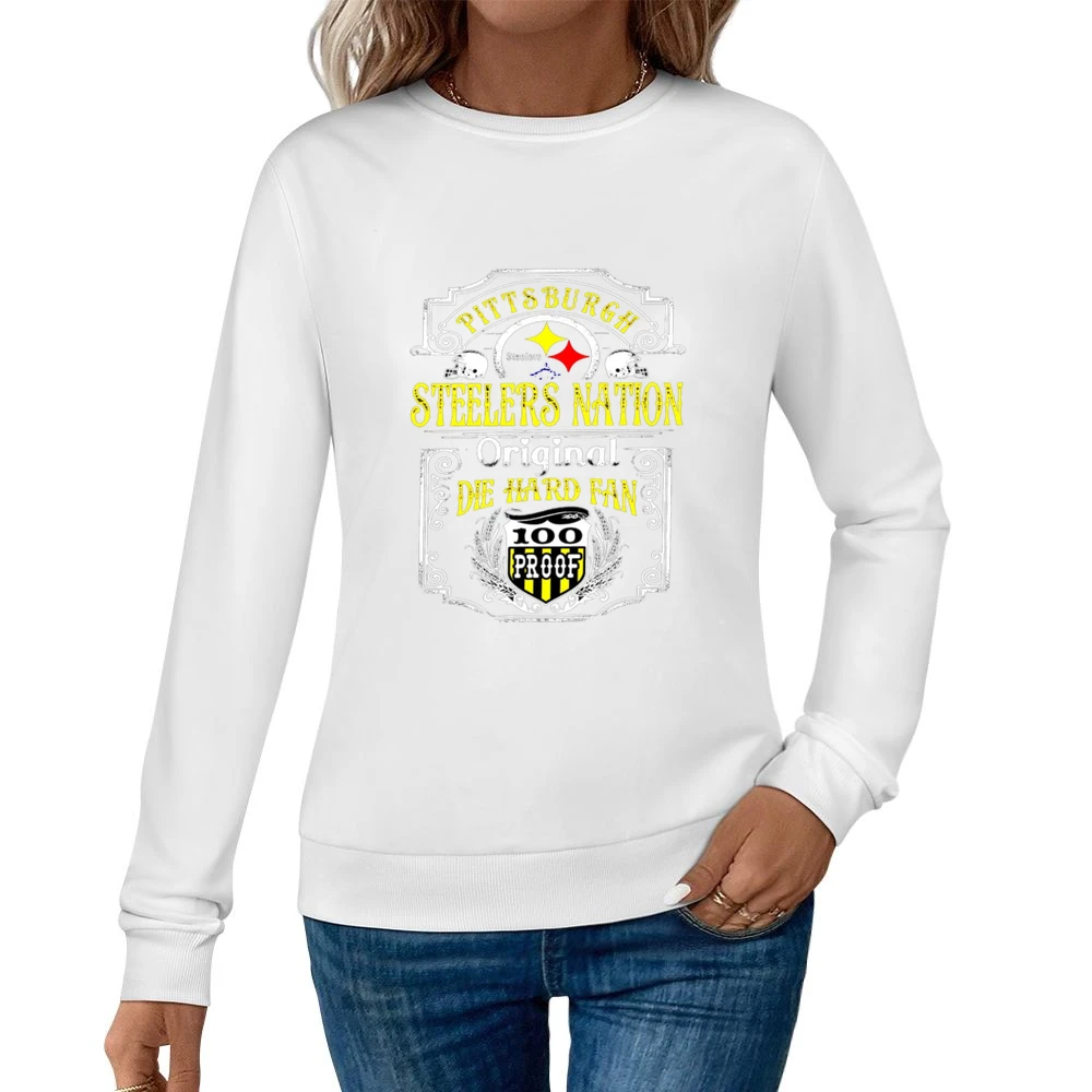 Vintage Pittsburgh Football Nation Team Women Pullover Sweatshirt