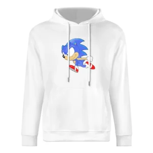Vintage Sonic Video Game Fun Hedgehog Graphic Tee Shirt European Size Men Hoodie