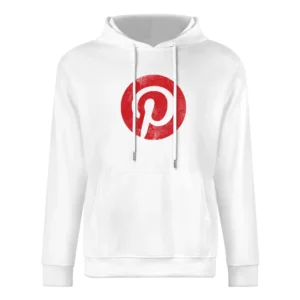 Vintage Style Pinterest P Distressed Logo Popular Social Media Graphic European Size Men Hoodie