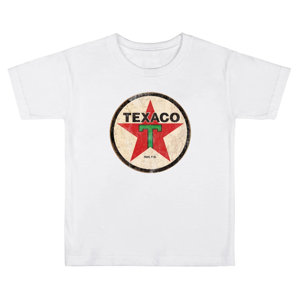Vintage Texaco Gas Petrol Distressed Graphic Car Lover Kids Boys Girls T-Shirt