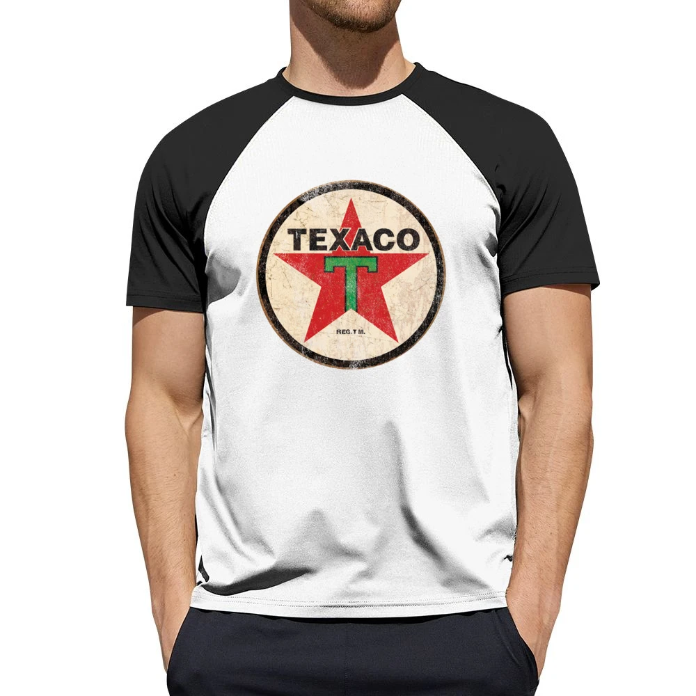 Vintage Texaco Gas Petrol Distressed Graphic Car Lover Men Short Sleeve T-Shirt