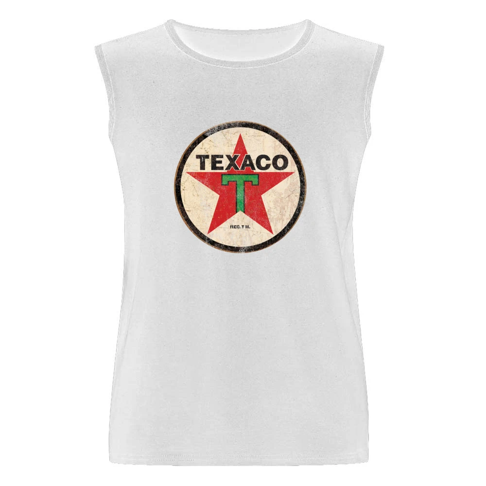 Vintage Texaco Gas Petrol Distressed Graphic Car Lover Men Sleeveless T-Shirt