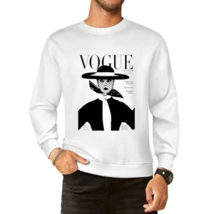 Vintage Vogue Cover Magazine Graphic Tee Shirt European Size Pullover Sweater