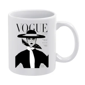 Vintage Vogue Cover Magazine Graphic Tee Shirt White Mug